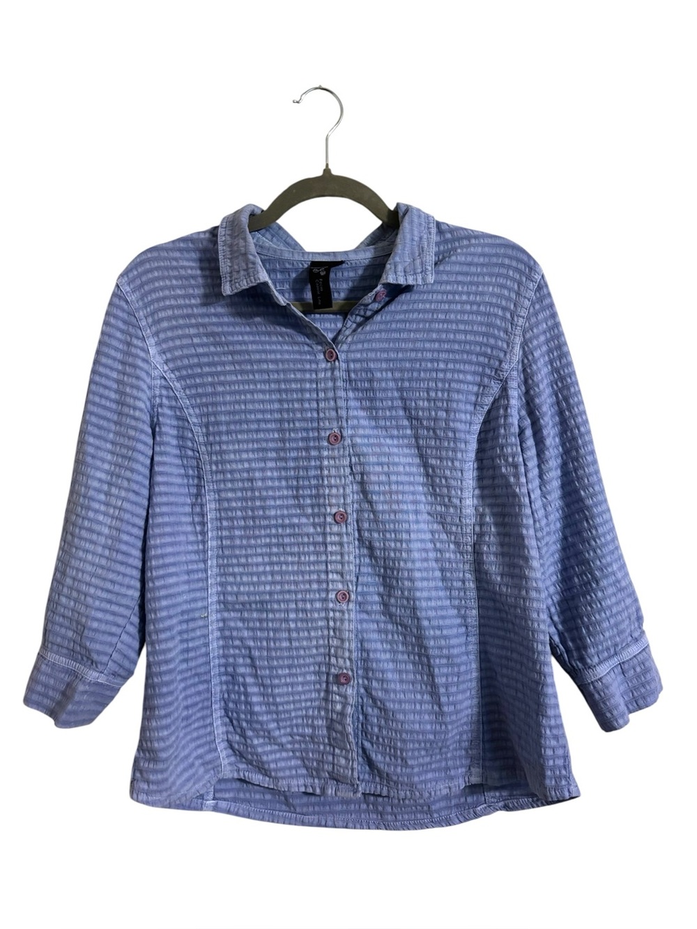 Focus Casual Life Blue Button Up Shirt Medium